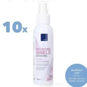 Zoono Z-71 Micobe Shield 10x Flächendesinfektionsmittel 120 ml Schutz für mind. 15 Tage auf Oberflächen gegen 99,99 % aller Keime ( Zertifiziert nach PAS 2424 / EN13697 / EN1276 / EN1650 ) Gratis Versand