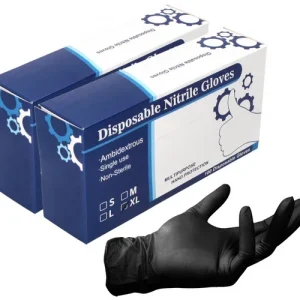 Zertifiziert Nitril Einweg Handschuhe in Spenderbox Schwarz / Black 200 Stück Größe XL / Extra Large - nicht Steril
