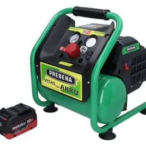 Zertifiziert Prebena VITAS 100-AKKU Kompressor 18 V 5 l 8 bar CAS Brushless + 1x Akku 10,0 Ah - ohne Ladegerät