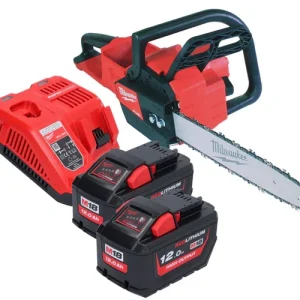 Milwaukee M18 FCHS35-122 Akku Kettensäge 18 V 35 cm 12,4 m/s ( 4933479679 ) + 2x Akku 12,0 Ah + Ladegerät Must-Have