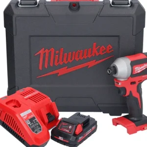 Sale Milwaukee M18 CBLID-301C Akku Schlagschrauber 18 V 180 Nm 1/4" Brushless + 1x Akku 3,0 Ah + Ladegerät + Koffer