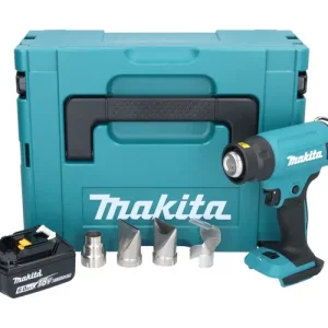 Zertifiziert Makita DHG 181 G1J Akku Heißluftgebläse 18 V 150 - 550°C + 1x Akku 6,0 Ah + Makpac - ohne Ladegerät