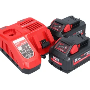 Milwaukee M18 NRG-552 Akku Starter Set High Output 18 V + 2x Akku 5,5 Ah ( 2x 4932464712 ) + M12-18 FC Ladegerät ( 4932451079 ) Knallerangebot