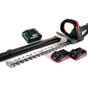 Nur Für Kurze Zeit Metabo AHS 18-55 V Akku Heckenschere 18 V 53 cm ( 600463800 ) + 2x Akku 4,0 Ah + Ladegerät