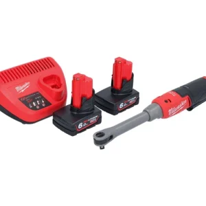 Zertifiziert Milwaukee M12 FHIR38LR-602 Hochgeschwindigkeits Akku Ratsche Lang 12 V 47 Nm 3/8" + 2x Akku 6,0 Ah + Ladegerät