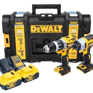 Zertifiziert DeWalt DCK 266 P2T Akku Kombo Kit 18 V + DCF 887 Schlagschrauber + DCD 796 Schlagbohrschrauber + 2x Akku 5,0 Ah + Ladegerät