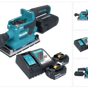 Zertifiziert Makita DBO 381 RMU Akku Schwingschleifer 18 V 93 x 185 mm Brushless + 2x Akku 4,0 Ah + Ladegerät