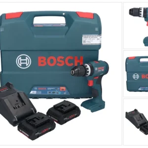 Zertifiziert Bosch GSB 18V-45 Professional Akku Schlagbohrschrauber 18 V 45 Nm Brushless + 2x ProCORE Akku 4,0 Ah + Ladegerät + L-Case