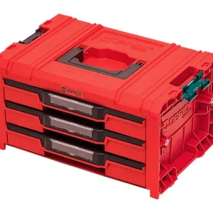 Zertifiziert Qbrick System PRO Drawer 3 Toolbox 2.0 Expert RED ULTRA HD Werkzeugkoffer 450 x 310 x 244 mm 13,5 l stapelbar IP54 mit 3 Schubladen