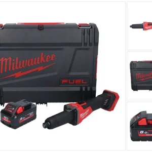 Nur Heute Milwaukee M18 FDGROVB-801X Akku Geradschleifer 18 V Brushless + 1x Akku 8,0 Ah + HD Box - ohne Ladegerät