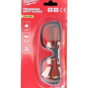 Milwaukee Performance Safety Glasses Yellow Schutzbrille ( 4932478928 ) gelb getönte Ausführung Ausverkauf