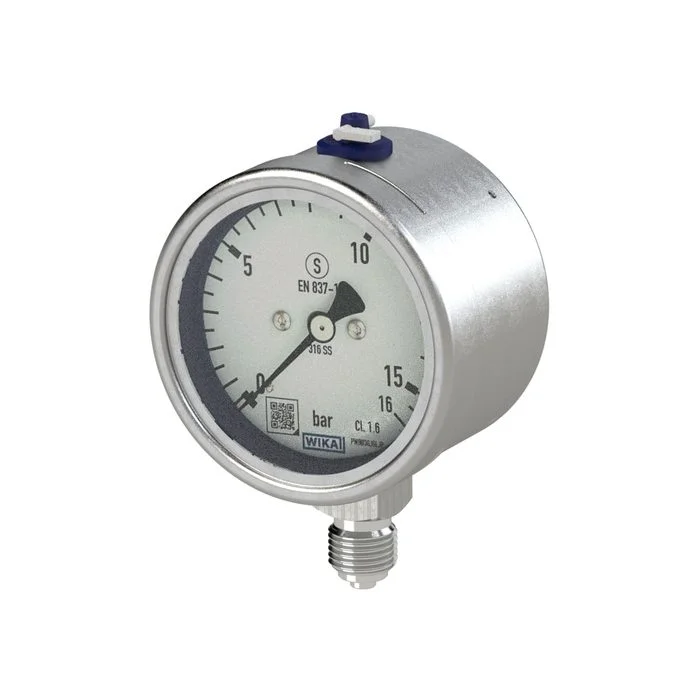 Zertifiziert RIEGLER Mano, CrNi-Stahl, Sicherh., G 1/4 radial unten, 0-1,6 bar, Ø 63