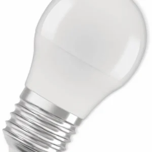 Zertifiziert OSRAM LED-Lampe, E27, 4,9 W, 470 lm, 2700 K, P45 Matt, Ø 45 mm