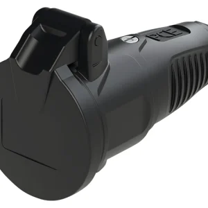 Zertifiziert PCE Gummi-Schutzkontaktkupplung Taurus2, mit Klappdeckel, schwarz