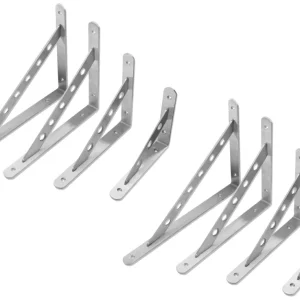 Zertifiziert Regalwinkel, Regalträger, 400x250x25 mm, Edelstahl, 2 Stück