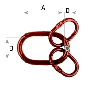 Zertifiziert Kopfgehänge mit Flachstelle für Rundstahlkette 14mmGüteklasse 8 / G80