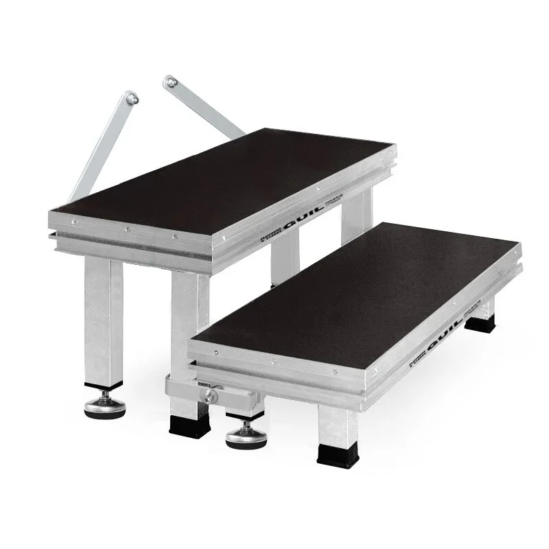 Zertifiziert GUIL ECT20-40 - Modular aluminum 2-step access staircase including feet (step dimensions 300 x 800 mm | height 400 mm | suitable for a platform height of up to 600 mm)