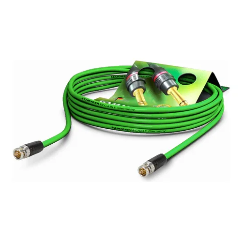 Zertifiziert SOMMER CABLE Video Patch Cable HD-SDI (HDTV) SC-Vector PLUS 1.6L/7.3 3G-SDI (1 inner conductor | BNC male / BNC male | NEUTRIK | 50.00m) - in green