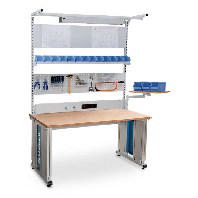 Bedrunka+Hirth Powerline 4 base frame combination, depth 750, electric height adjustment, 1x energy duct, 1x perforated and magnetic wall, 1x shelf, 1x swivel arm Angebot